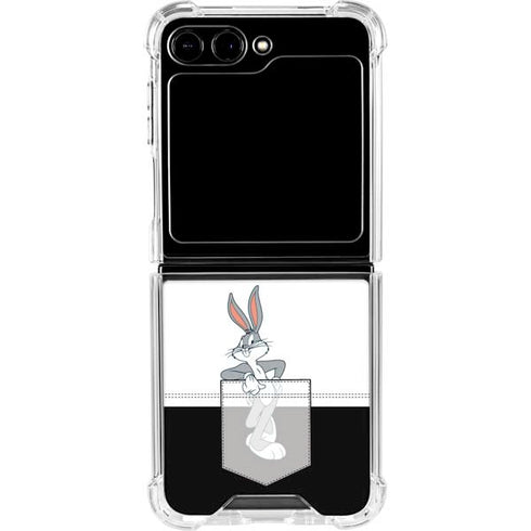 Looney Tunes Bugs Bunny Black White Galaxy Z Flip5 5G Clear Case