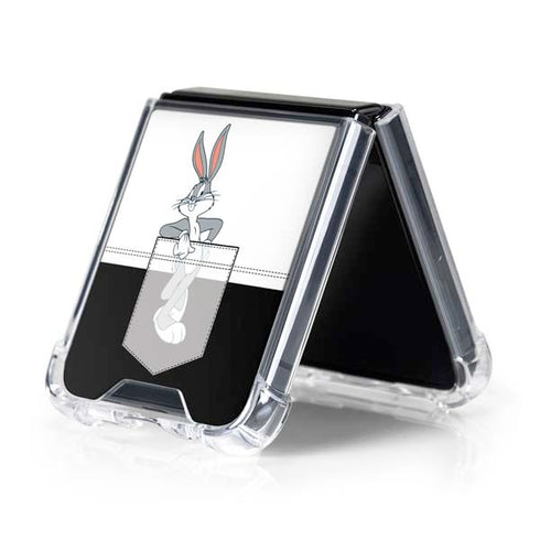 Looney Tunes Bugs Bunny Black White Galaxy Z Flip5 5G Clear Case