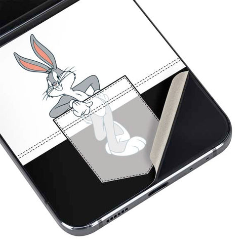 Looney Tunes Bugs Bunny Black White Galaxy Z Flip5 5G Skin