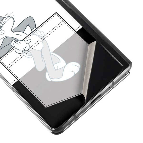 Looney Tunes Bugs Bunny Black White Galaxy Z Fold2 5G Skin