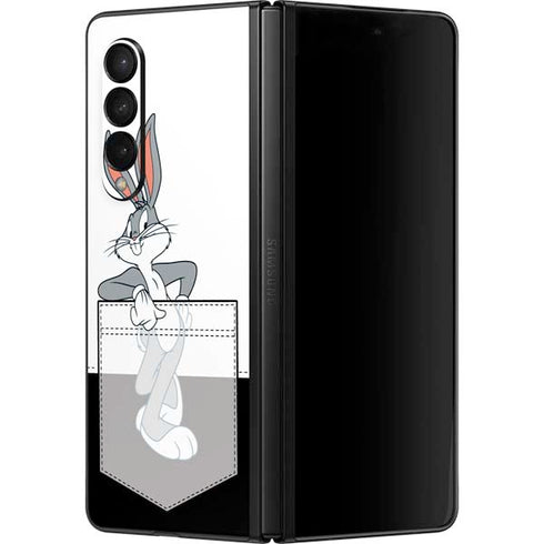Looney Tunes Bugs Bunny Black White Galaxy Z Fold3 5G Skin
