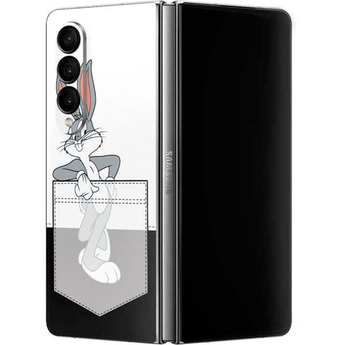 Looney Tunes Bugs Bunny Black White Galaxy Z Fold4 5G Skin
