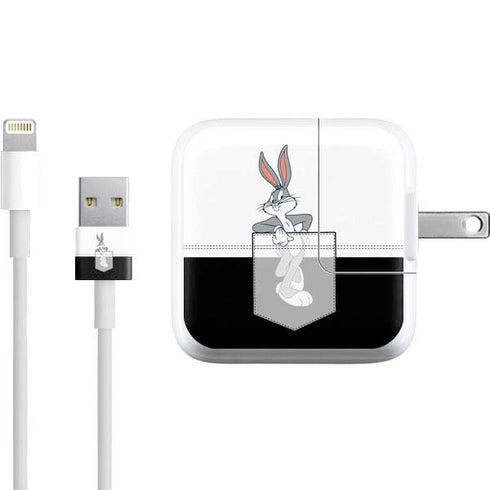 Looney Tunes Bugs Bunny Black White iPad Charger (10W USB) Skin