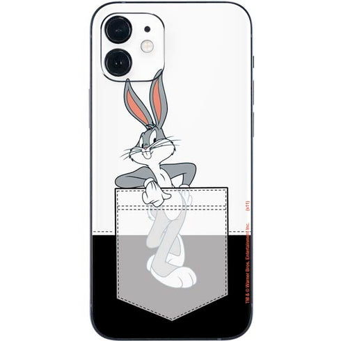 Looney Tunes Bugs Bunny Black White iPhone 12 Skin