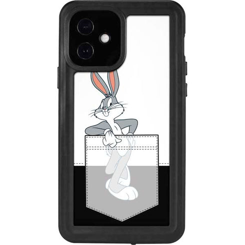Looney Tunes Bugs Bunny Black White iPhone 12 Waterproof Case