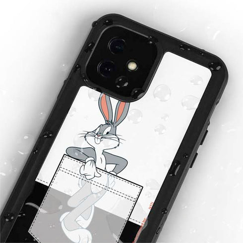 Looney Tunes Bugs Bunny Black White iPhone 12 Waterproof Case
