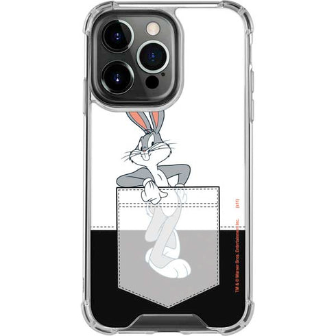 Looney Tunes Bugs Bunny Black White iPhone 13 Pro Clear Case