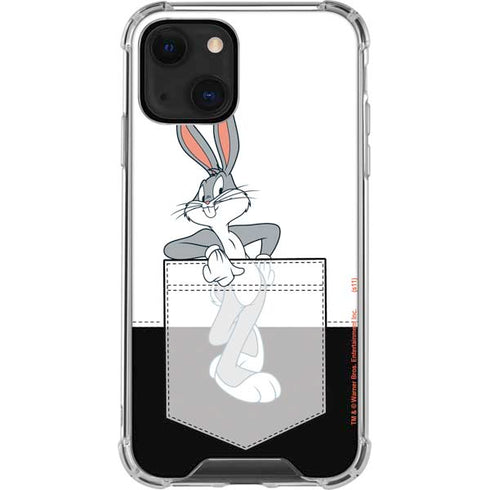 Looney Tunes Bugs Bunny Black White iPhone 14 Clear Case