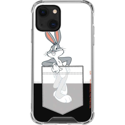 Looney Tunes Bugs Bunny Black White iPhone 14 Plus Clear Case
