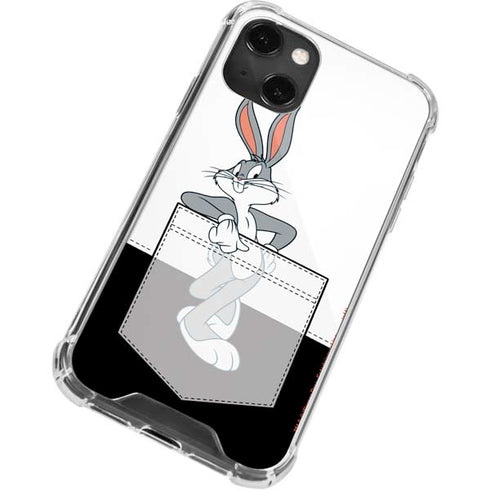 Looney Tunes Bugs Bunny Black White iPhone 14 Plus Clear Case