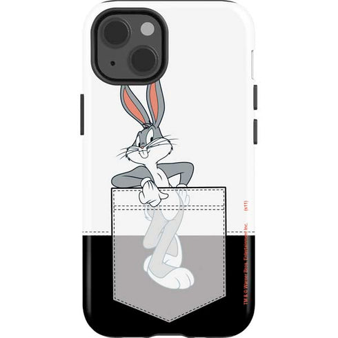 Looney Tunes Bugs Bunny Black White iPhone 15 Impact Case