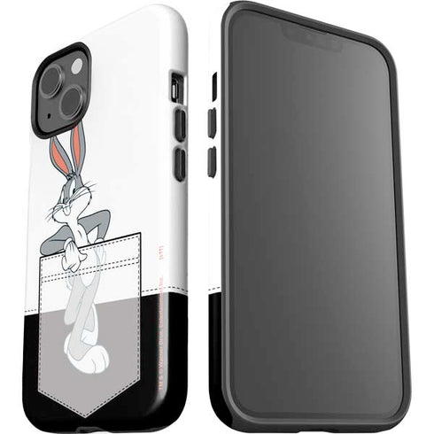 Looney Tunes Bugs Bunny Black White iPhone 15 Impact Case