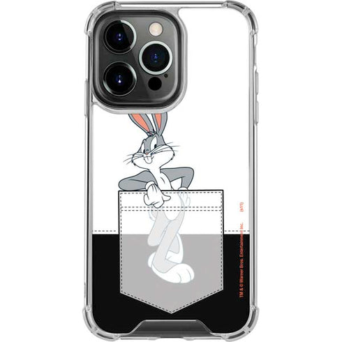 Looney Tunes Bugs Bunny Black White iPhone 14 Pro Clear Case