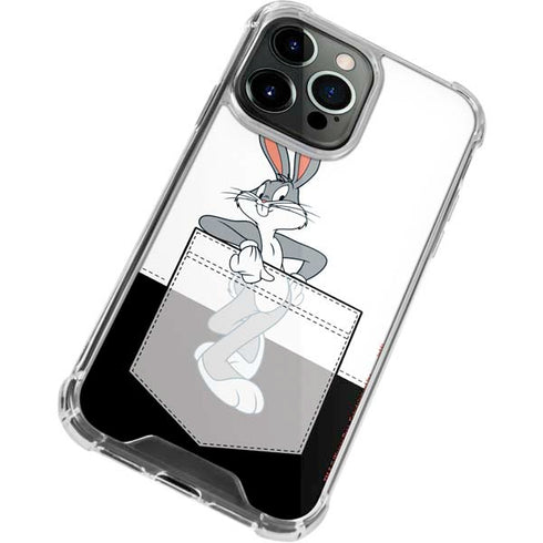 Looney Tunes Bugs Bunny Black White iPhone 14 Pro Clear Case