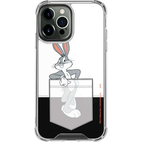 Looney Tunes Bugs Bunny Black White iPhone 15 Pro Max Clear Case