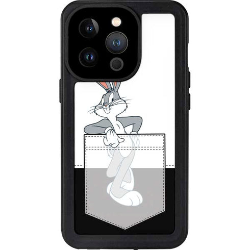 Looney Tunes Bugs Bunny Black White iPhone 14 Pro Waterproof Case