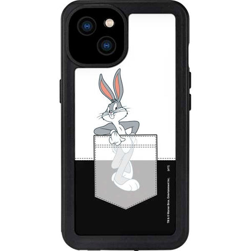Looney Tunes Bugs Bunny Black White iPhone 15 Plus Waterproof Case