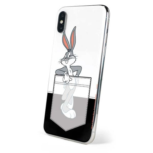 Looney Tunes Bugs Bunny Black White iPhone X Skin