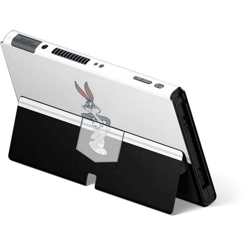 Looney Tunes Bugs Bunny Black White Nintendo Switch OLED (2021) Skin