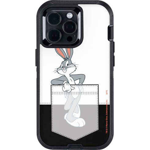 Looney Tunes Bugs Bunny Black White Otterbox Defender iPhone Skin