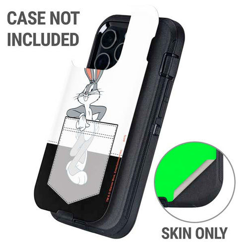 Looney Tunes Bugs Bunny Black White Otterbox Defender iPhone Skin