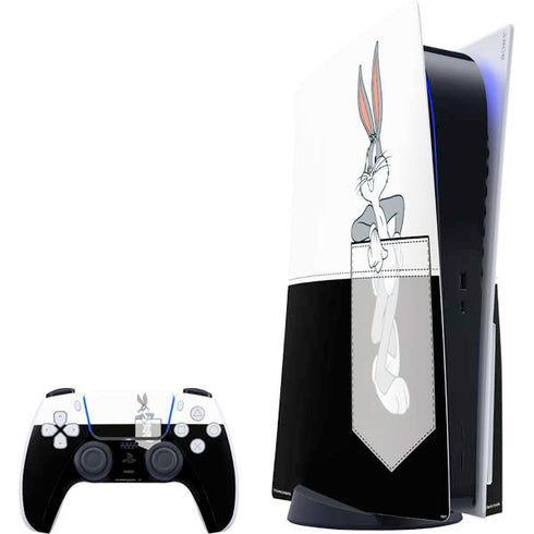 Looney Tunes Bugs Bunny Black White PS5 Bundle Skin