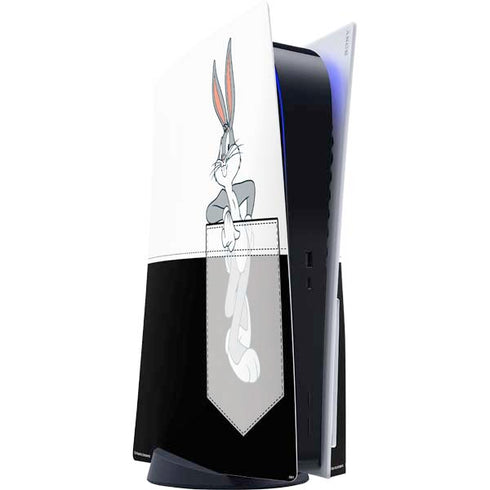 Looney Tunes Bugs Bunny Black White PS5 Console Skin