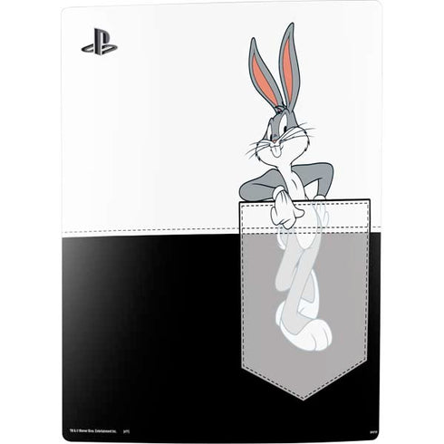 Looney Tunes Bugs Bunny Black White PS5 Console Skin