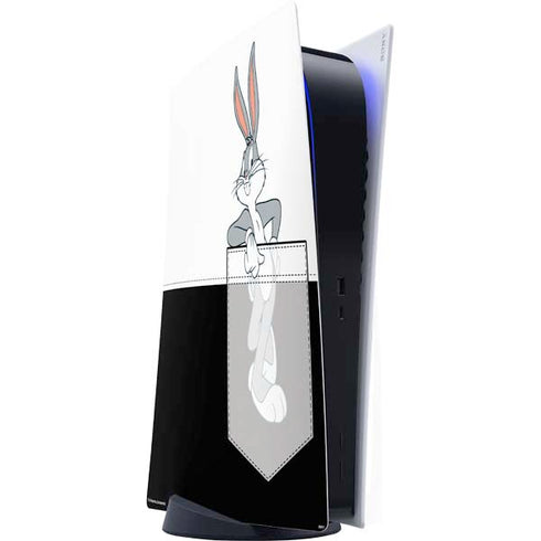 Looney Tunes Bugs Bunny Black White PS5 Digital Edition Console Skin