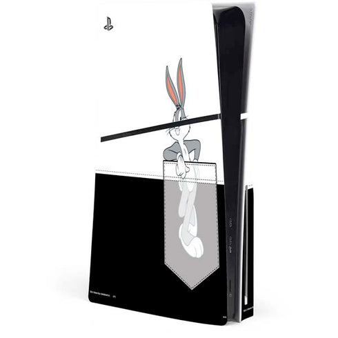 Looney Tunes Bugs Bunny Black White PS5 Slim Disk Console Skin