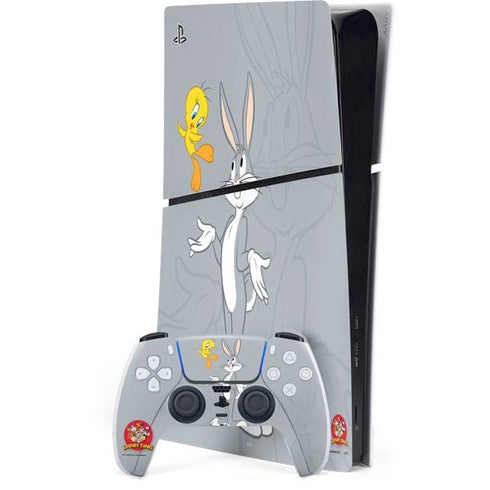 Looney Tunes Bugs Bunny Double PS5 Slim Digital Edition Console Skin