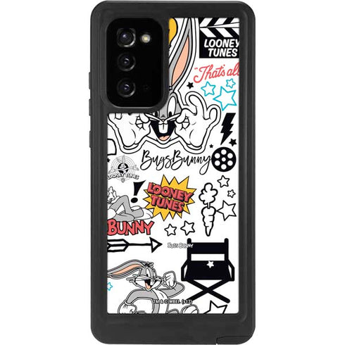 Looney Tunes Bugs Bunny Patches Galaxy Note20 5G Waterproof Case