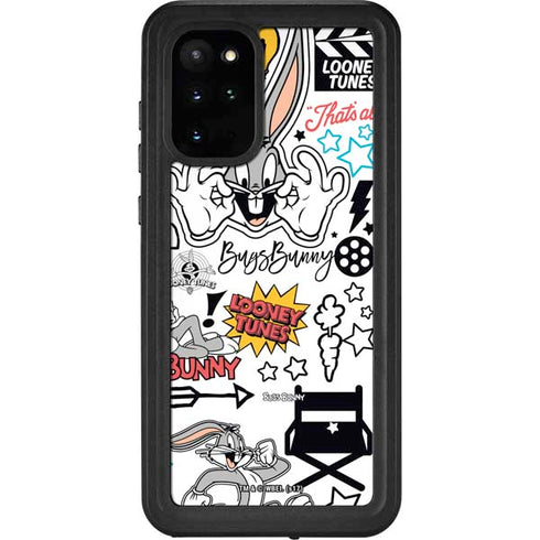 Looney Tunes Bugs Bunny Patches Galaxy S20 Plus Waterproof Case