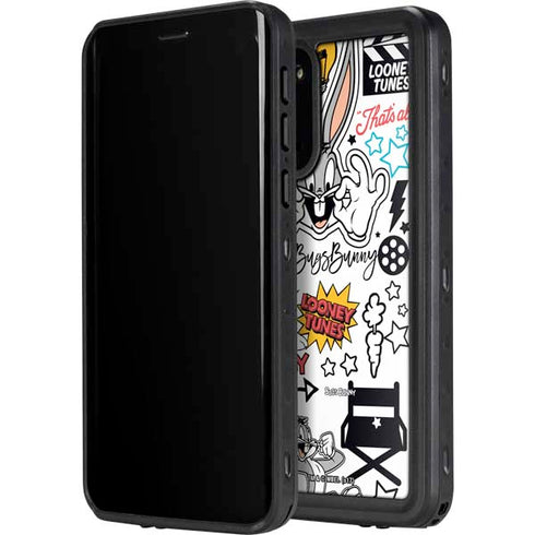 Looney Tunes Bugs Bunny Patches Galaxy S20 Plus Waterproof Case