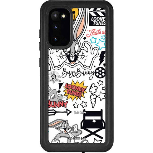 Looney Tunes Bugs Bunny Patches Galaxy S20 Waterproof Case