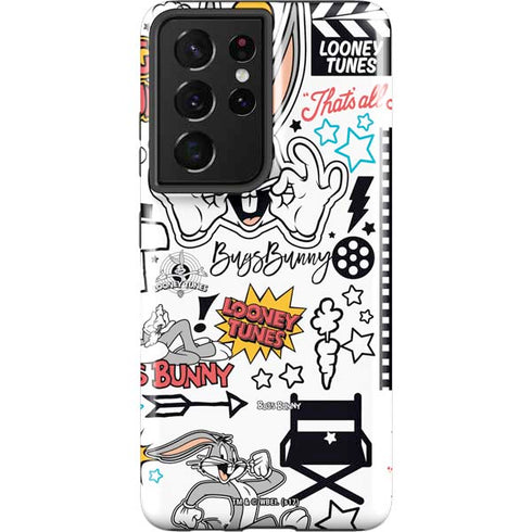 Looney Tunes Bugs Bunny Patches Galaxy S21 Ultra 5G Pro Case
