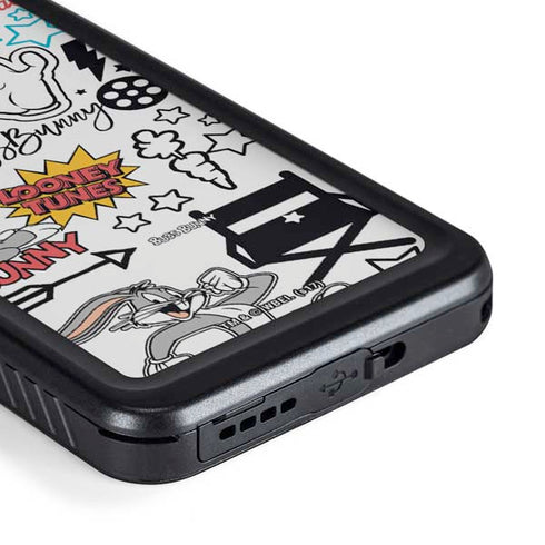 Looney Tunes Bugs Bunny Patches Galaxy S23 Plus Waterproof Case