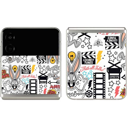 Looney Tunes Bugs Bunny Patches Galaxy Z Flip3 5G Skin