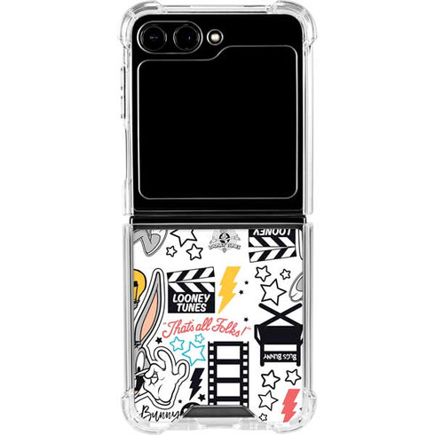 Looney Tunes Bugs Bunny Patches Galaxy Z Flip5 5G Clear Case