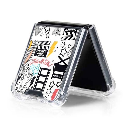 Looney Tunes Bugs Bunny Patches Galaxy Z Flip5 5G Clear Case