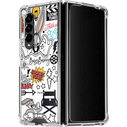 Looney Tunes Bugs Bunny Patches Galaxy Z Fold4 5G Clear Case