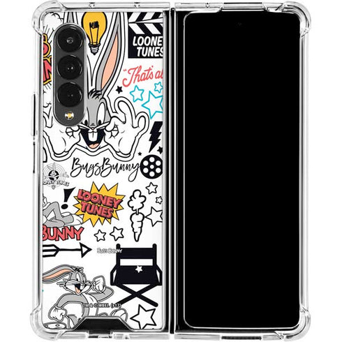 Looney Tunes Bugs Bunny Patches Galaxy Z Fold4 5G Clear Case