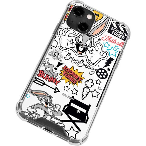Looney Tunes Bugs Bunny Patches iPhone 14 Clear Case