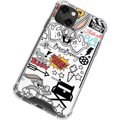Looney Tunes Bugs Bunny Patches iPhone 14 Plus Clear Case