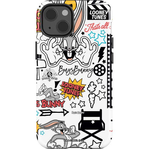 Looney Tunes Bugs Bunny Patches iPhone 15 Impact Case
