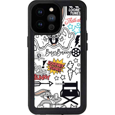 Looney Tunes Bugs Bunny Patches iPhone 14 Pro Max Waterproof Case