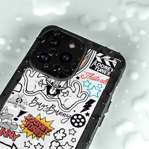 Looney Tunes Bugs Bunny Patches iPhone 14 Pro Max Waterproof Case