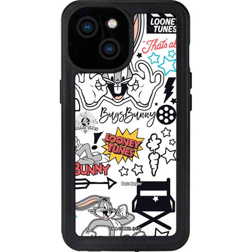 Looney Tunes Bugs Bunny Patches iPhone 15 Waterproof Case