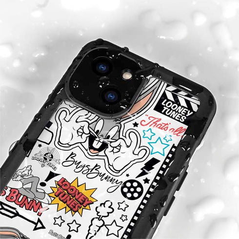 Looney Tunes Bugs Bunny Patches iPhone 15 Waterproof Case