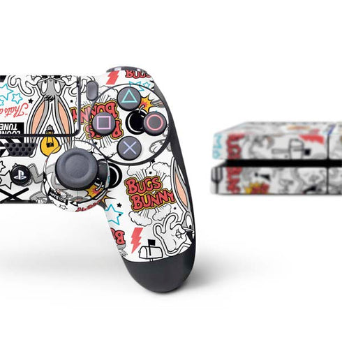 Looney Tunes Bugs Bunny Patches PS4 Console and Controller Bundle Skin